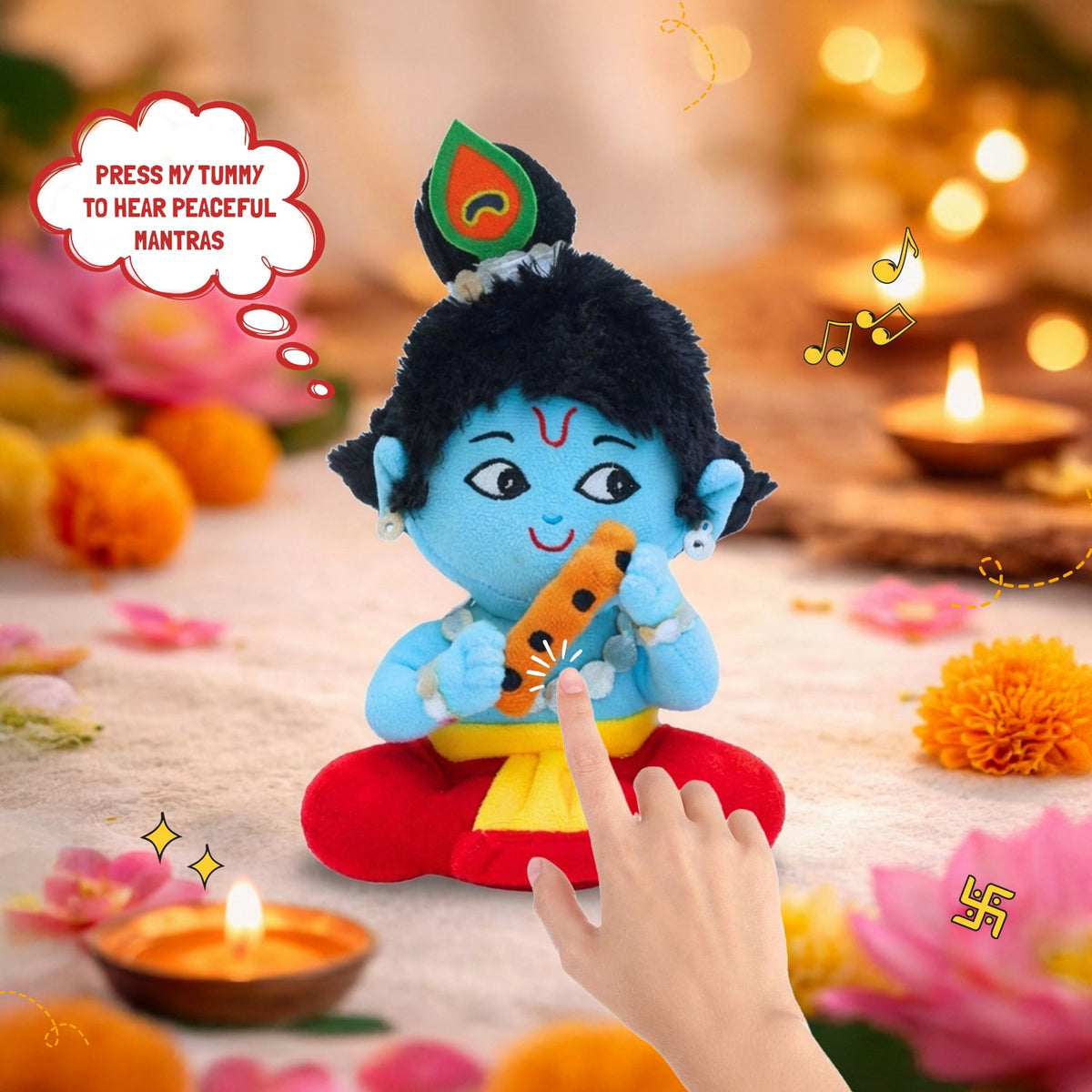 Mantra Chanting Baby Krishna (Small-22 cm)