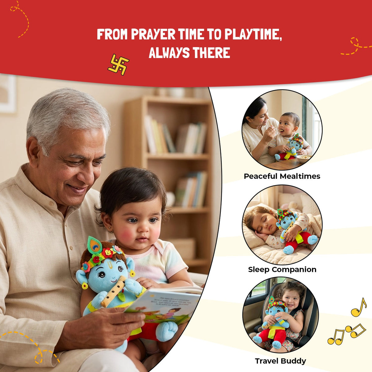 Mantra Chanting Baby Krishna (Medium -28 cm)
