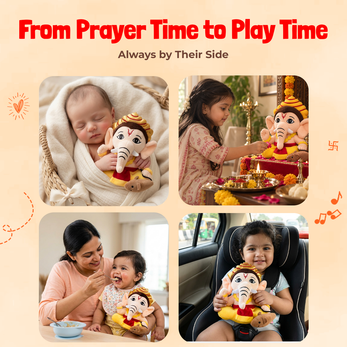 Mantra Chanting Baby Ganesha (Small-22 cm)
